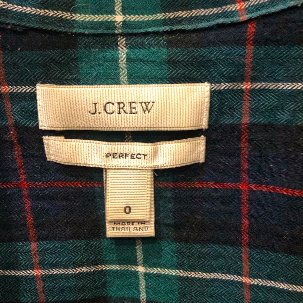 J crew women’s flannel navy & dark green shirt